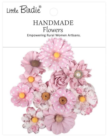 Little Birdie - Handmade Printed Paper Flowers - Mira Pink Symphony CR110159