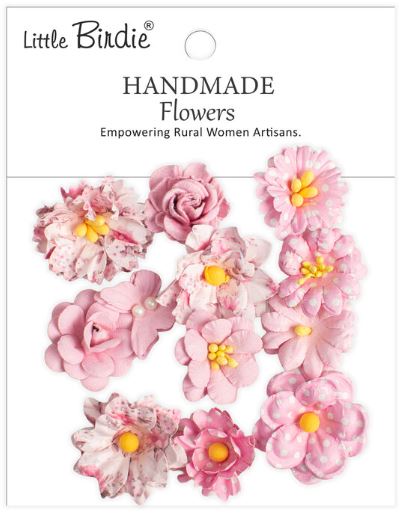 Little Birdie - Handmade Printed Paper Flowers - Jasper Pink Symphony CR110162