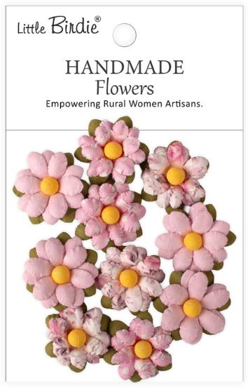 Little Birdie - Handmade Printed Paper Flowers - Cordelia Pink Symphony CR110149