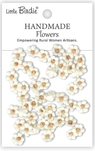 Little Birdie - Handmade Flowers - Esme Ivory Pearl  CR103039