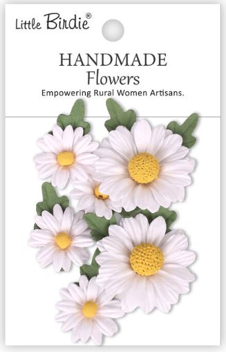 Little Birdie - Handmade Flowers - Anya Frosty White  CR109863