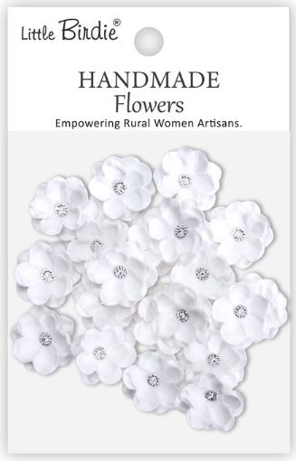 Little Birdie - Handmade Flowers - Twinkle Frosty White  CR109886