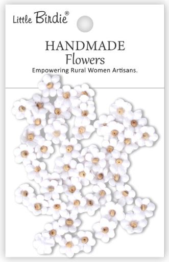 Little Birdie - Handmade Flowers - Esme Frosty White  CR109943