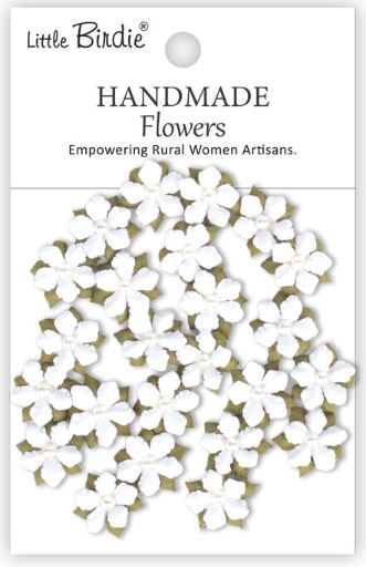 Little Birdie - Handmade Flowers - Elira Frosty White  CR109953