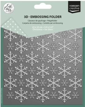 Vaessen Creative - 3D Embossing Folder -  Christmas Ice Stars 5.9x5.9"  0616