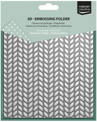Vaessen Creative - 3D Embossing Folder - Knitted Pattern 5.9x5.9"  0603