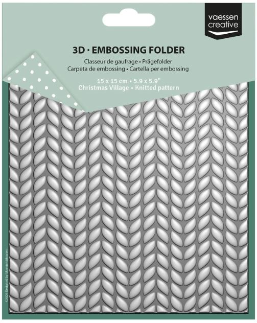 Vaessen Creative - 3D Embossing Folder - Knitted Pattern 5.9x5.9"  0603