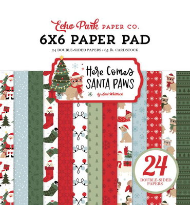 Echo Park - 6x6 paper pad - Here comes santa paws