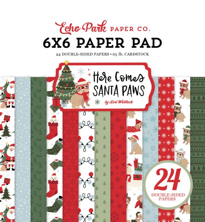 Echo Park - 6x6 paper pad - Here comes santa paws