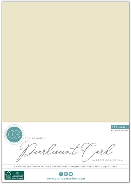 Craft Consortium - Pearlescent Card A4 - Ivory 10pcs