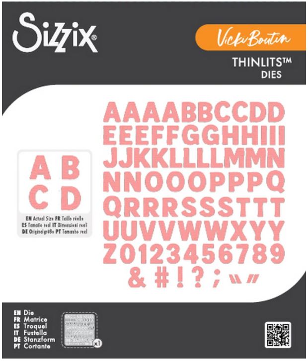 Sizzix - Thinlits Die Set - 71 pcs - Mini Bold Alpha by Vicki Boutin 667198