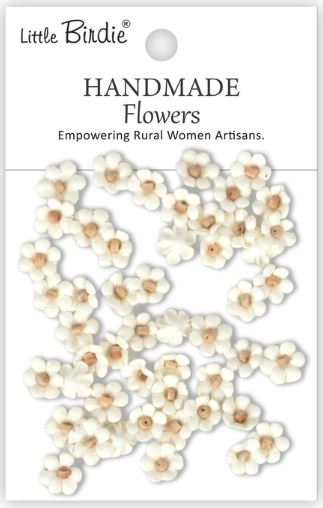 Little Birdie - Handmade Flowers - Esme Frosty Ivory Pearl  CR103039