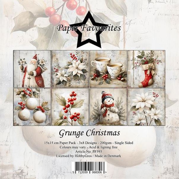 Paper Favourites - 6x6  Paper Pack - Grunge Christmas  PF593