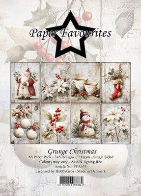 Paper Favourites - A6  Paper Pack - Grunge Christmas PFA634