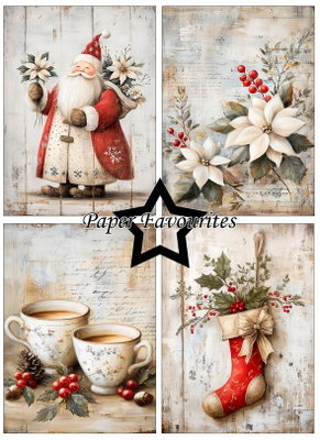 Paper Favourites - A6  Paper Pack - Grunge Christmas PFA634