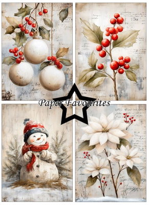 Paper Favourites - A6  Paper Pack - Grunge Christmas PFA634