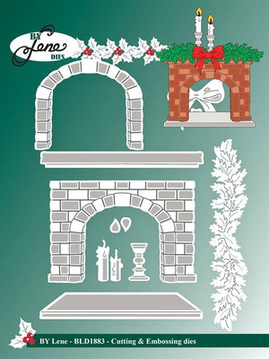 By Lene - Cutting & Embossing Die - Christmas Fireplace  BLD1883