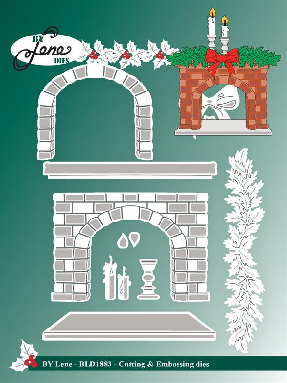 By Lene - Cutting & Embossing Die - Christmas Fireplace  BLD1883