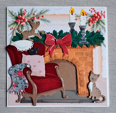 By Lene - Cutting & Embossing Die - Christmas Fireplace  BLD1883