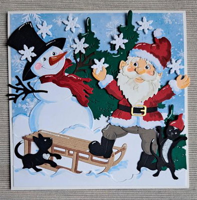 By Lene - Cutting & Embossing Die - Happy Snowman  BLD1885