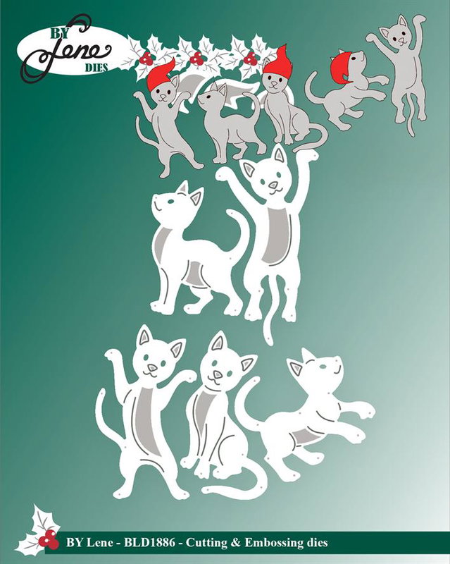 By Lene - Cutting & Embossing Die - Christmas Cats  BLD1886