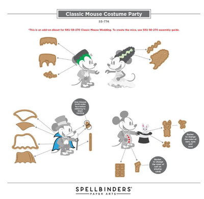 Spellbinders - Etched Dies - Classic Mouse Costume Party S5-774
