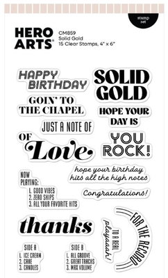 Hero Arts - Stamp Set - Vintage Vinyl Solid Gold CM859
