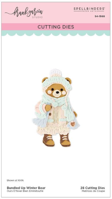 Spellbinders - Etched Dies - Christmas Blush Bundled Up Winter Bear by Frank Garcia S4-1568