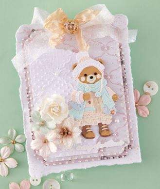 Spellbinders - Etched Dies - Christmas Blush Bundled Up Winter Bear by Frank Garcia S4-1568