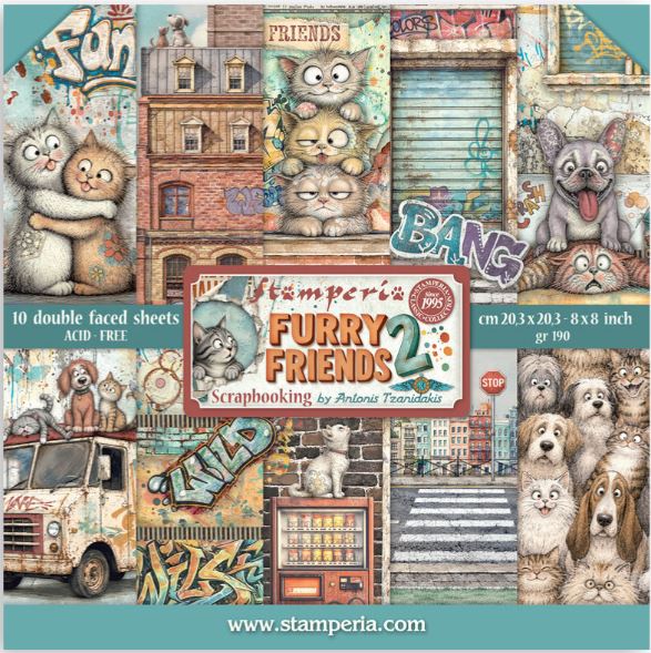 Stamperia - 8x8 Paper Pack - Furry Friends 2