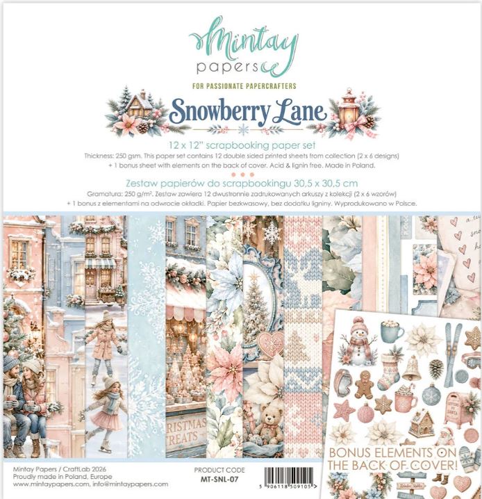 Mintay - 12 x 12 Paper Set - Snowberry Lane MT-SNL-07