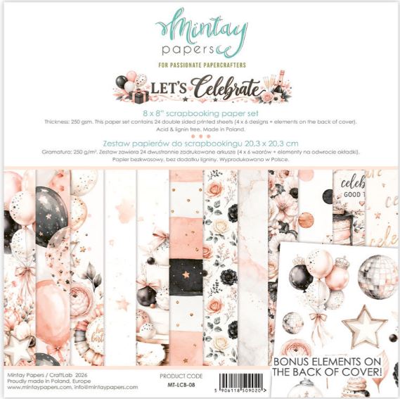 Mintay - 8x8 Paper Pad - Let's Celebrate MT-LCB-08