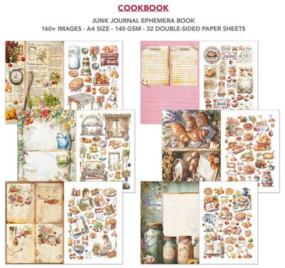 Ciao Bella - Junk Journal A4 Ephemera Book - Cookbook 32pcs