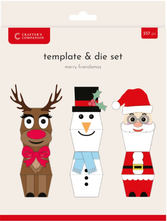 Crafters companion - Merry Friendsmas Metal Die & Template 3D Boxes/Table Center Pieces MEFR Crafters companion - Merry Friendsmas Metal Die & Template 3D Boxes/Table Center Pieces MEFR