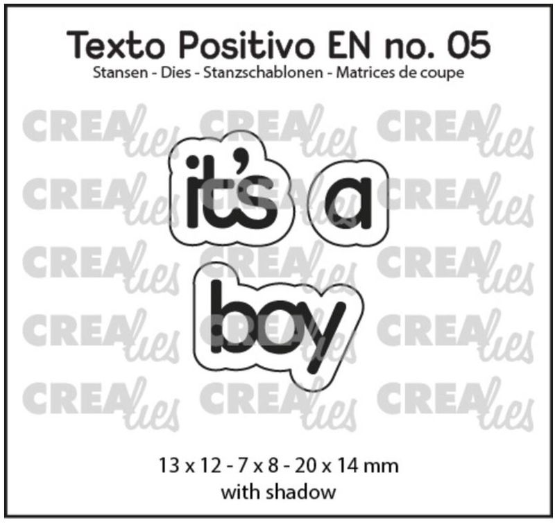 Crealies - dies - Texto Positivo  It's a boy  POSEN05