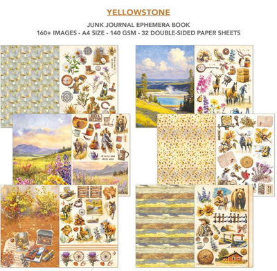 Ciao Bella - Junk Journal A4 Ephemera Book - Yellowstone 32pcs  CBB022