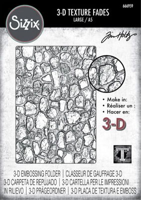 Sizzix - 3D Texture Fades Embossing Folder 6x8 1/2" - Cobblestone 666959 Tim Holtz