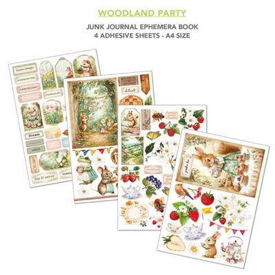 Ciao Bella - Junk Journal A4 Ephemera Book - Woodland Party 32pcs