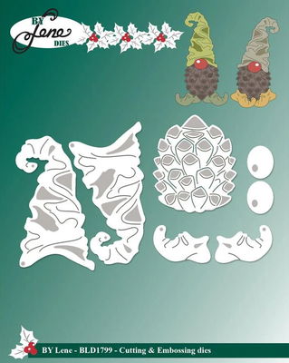 By Lene - Cutting & Embossing Die - Pine cone Gnomes  BLD1799
