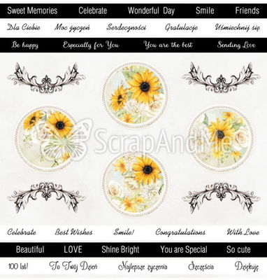 ScrapAndMe - 30x30 papper - Sunflowers