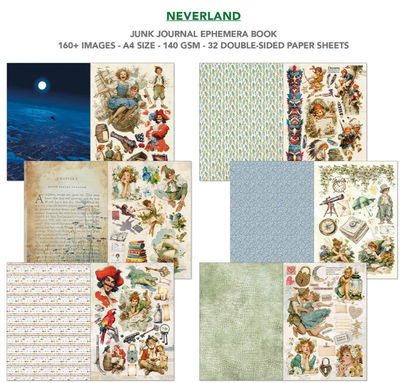 Ciao Bella - Junk Journal A4 Ephemera Book - Neverland 32pcs  CBB021