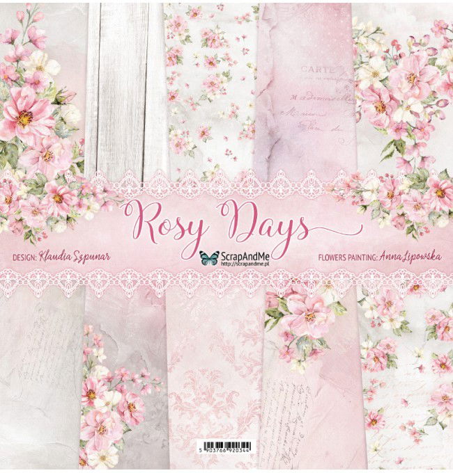 ScrapAndMe - 30x30 papper - Rosy days