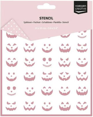 Vaessen Creative - stencil - Pumpkin Faces 3625-0008