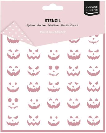 Vaessen Creative - stencil - Pumpkin Faces 3625-0008