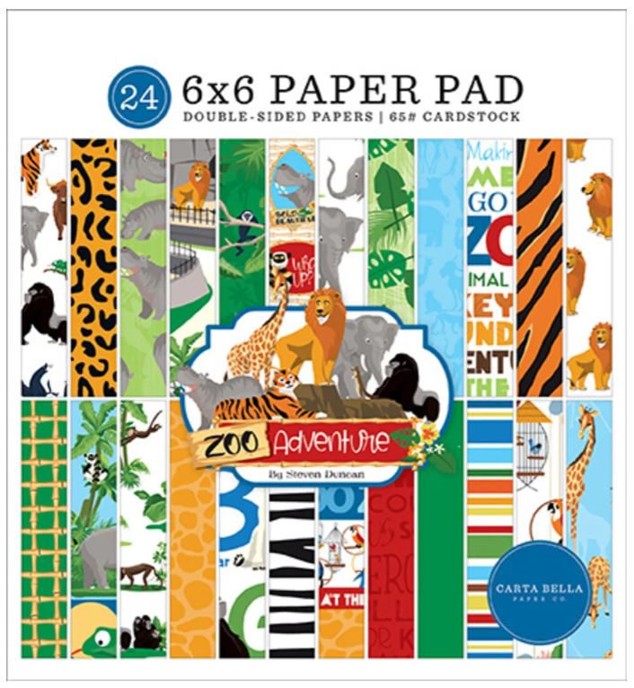 Carta Bella - 6x6 paper pad - Zoo Adventure