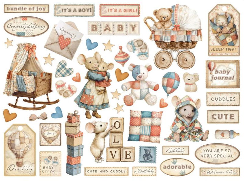 Stamperia - Die Cuts 47pcs  DFLDC125 - Baby