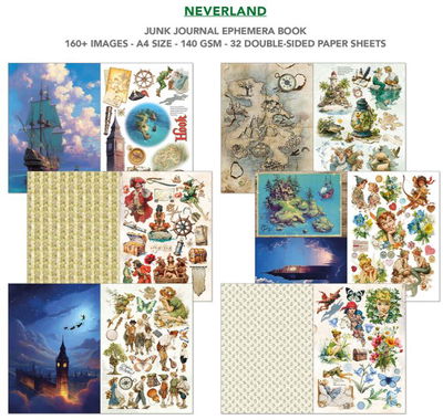 Ciao Bella - Junk Journal A4 Ephemera Book - Neverland 32pcs  CBB021