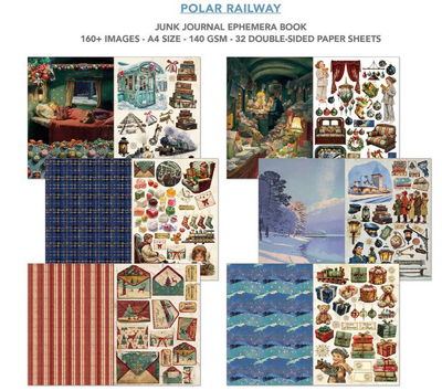 Ciao Bella - Junk Journal A4 Ephemera Book - Polar Railway  32pcs  CBB018