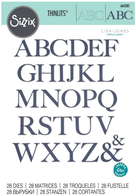 Sizzix - Thinlits Die Set - 28pcs - Serif Alphabet By Lisa Jones 665282
