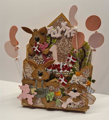 By Lene - Cutting & Embossing Die - Large Rabbits  BLD1750